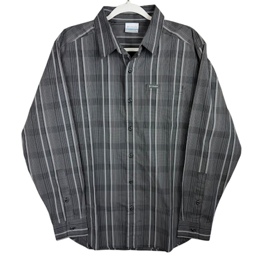 Columbia Sportswear Gray Plaid Button Up Shirt Long Sleeve Men’s M NWOT $65 MSRP